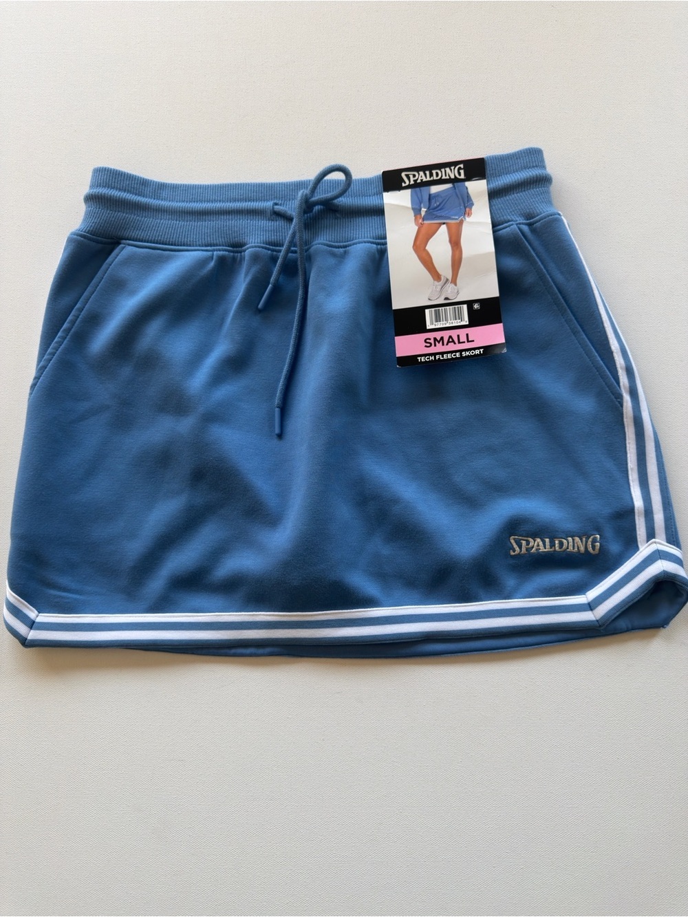 NWT Women's Spalding Blue Skort with White Stripe Trim Size Small (D2)